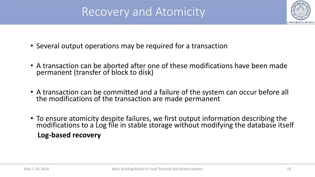 recovery and atomicity 1