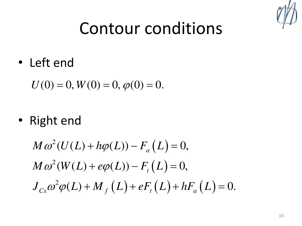 contour conditions