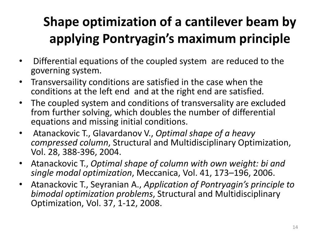 shape optimization of a cantilever beam 2