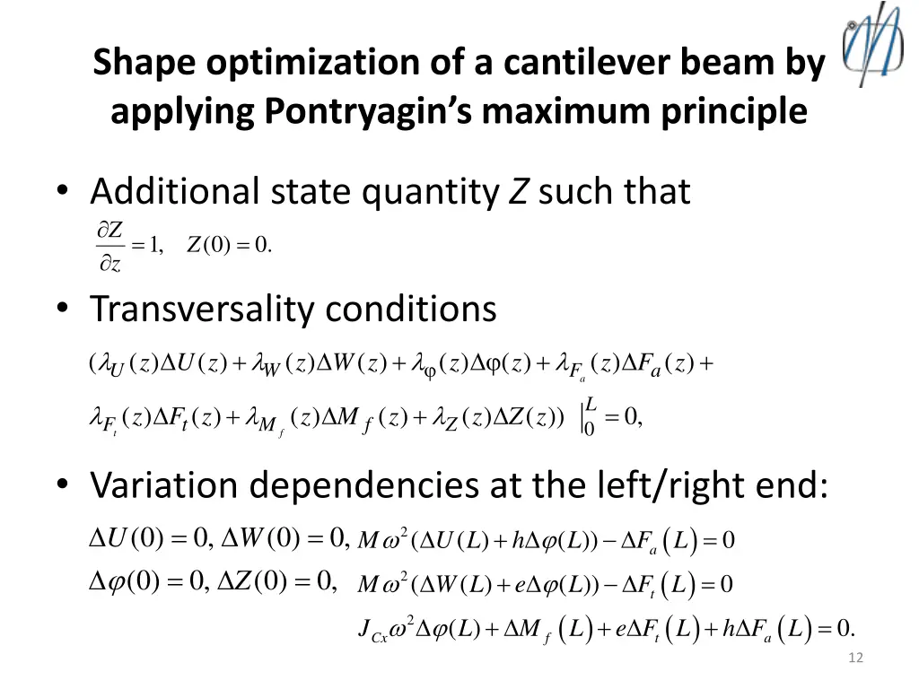 shape optimization of a cantilever beam