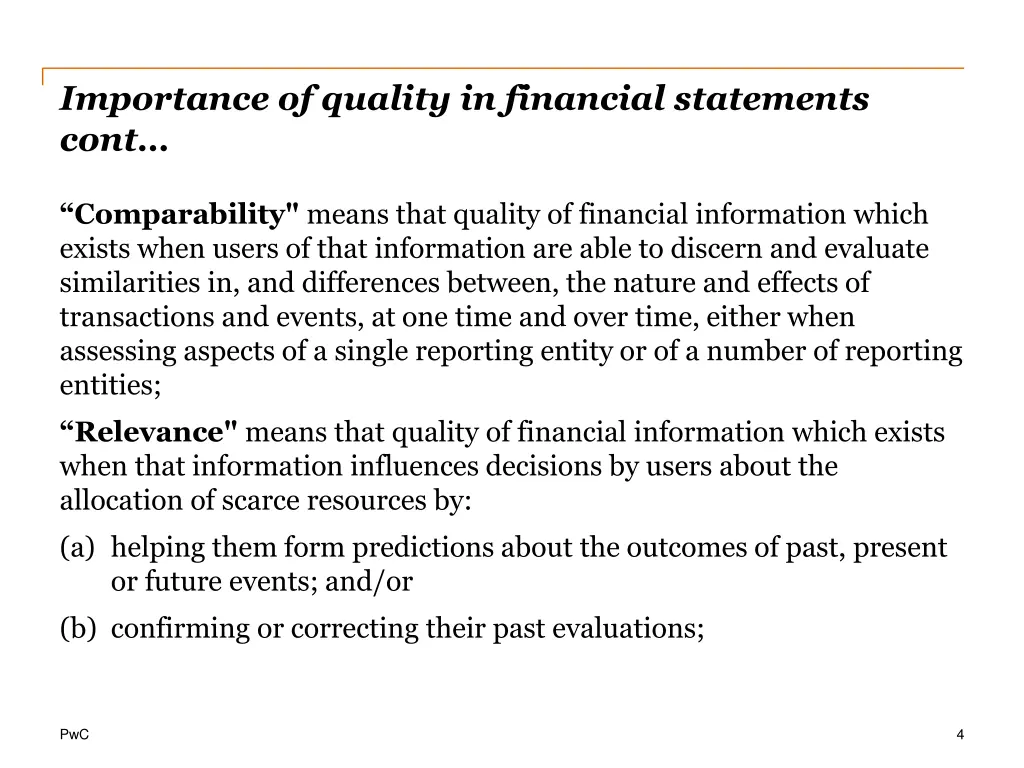 importance of quality in financial statements cont