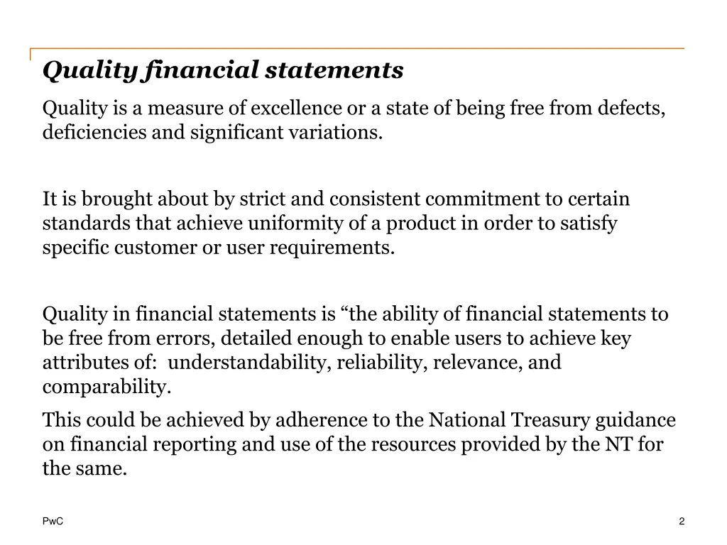 quality financial statements