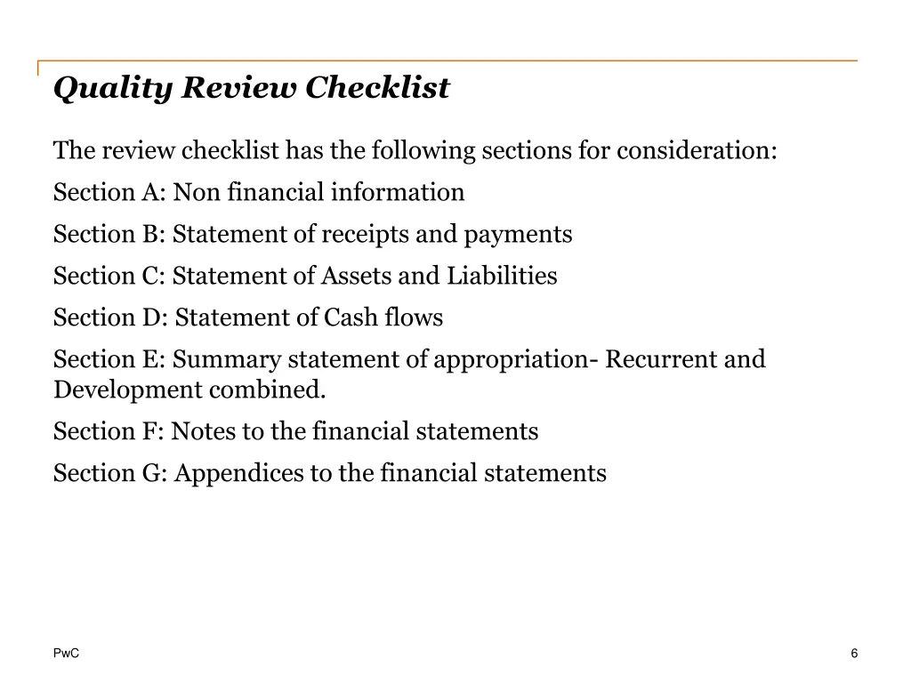 quality review checklist