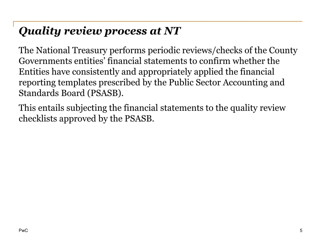 quality review process at nt