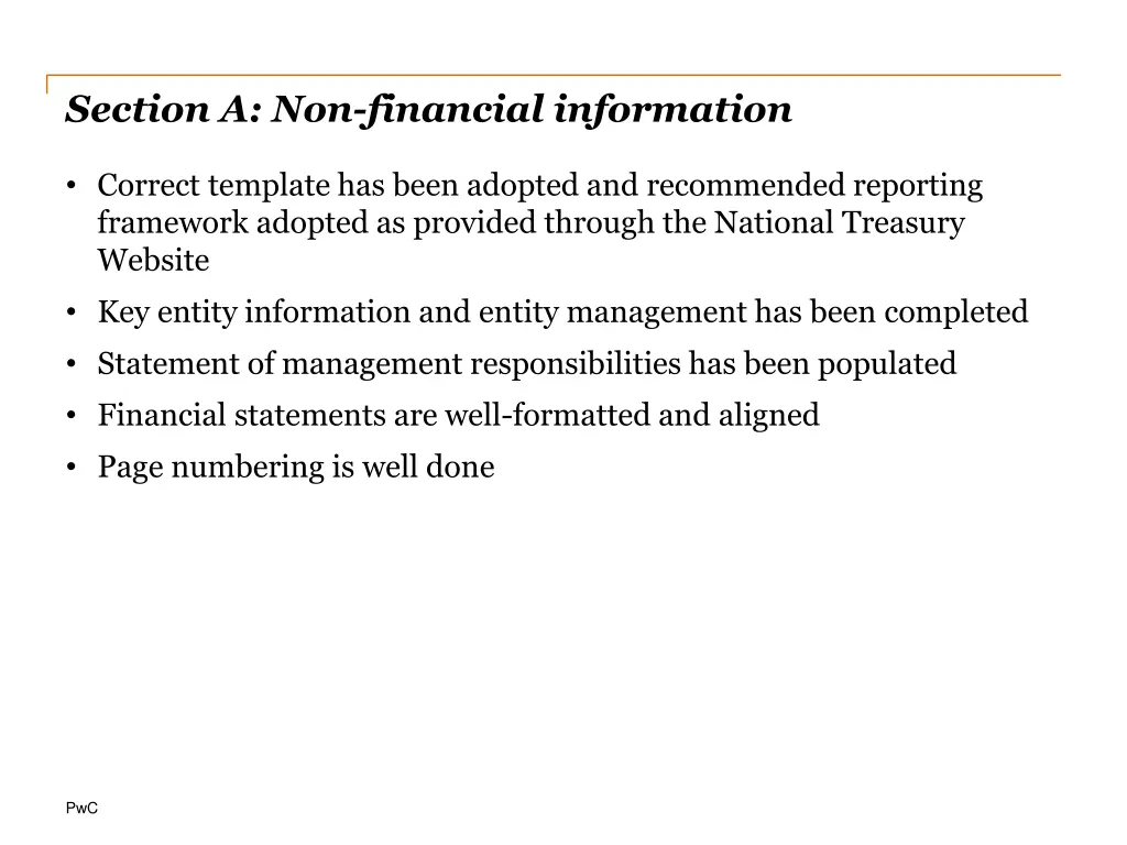 section a non financial information