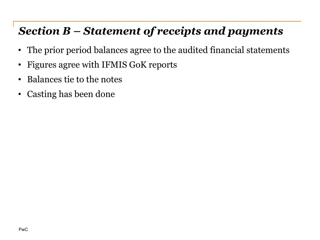 section b statement of receipts and payments