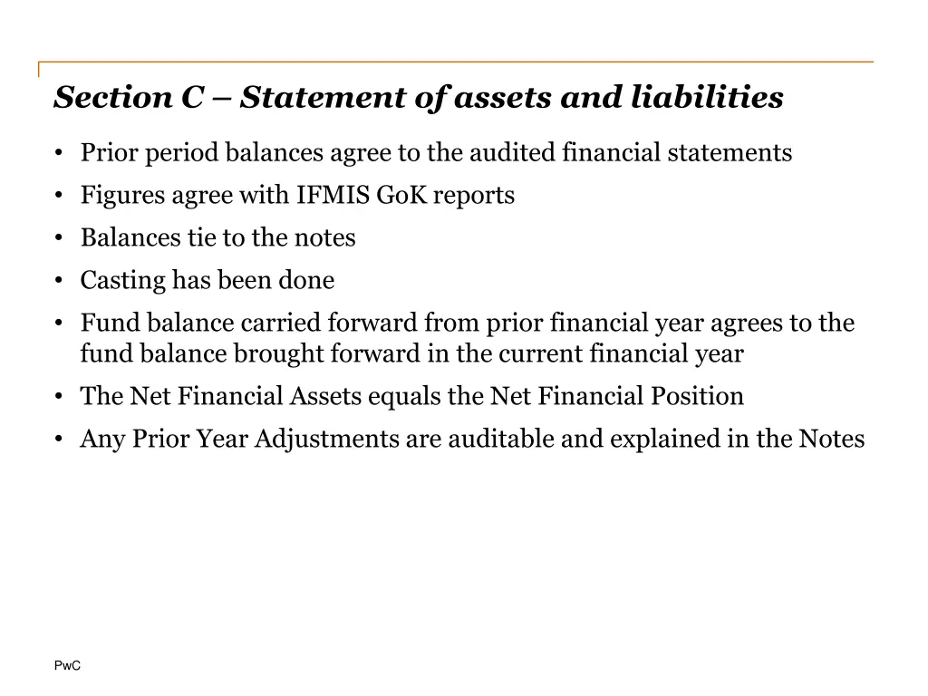 section c statement of assets and liabilities