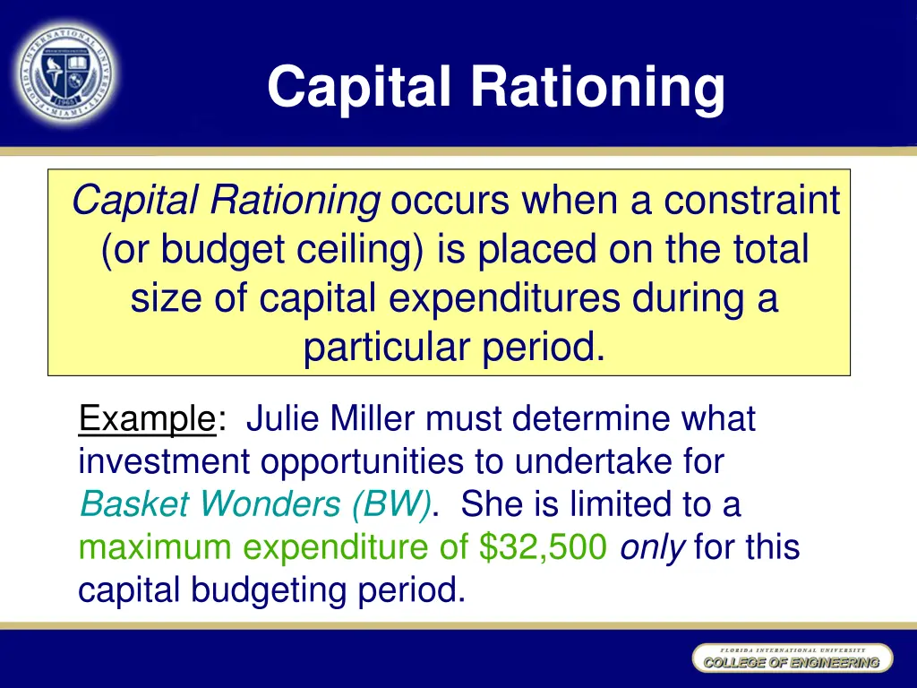 capital rationing