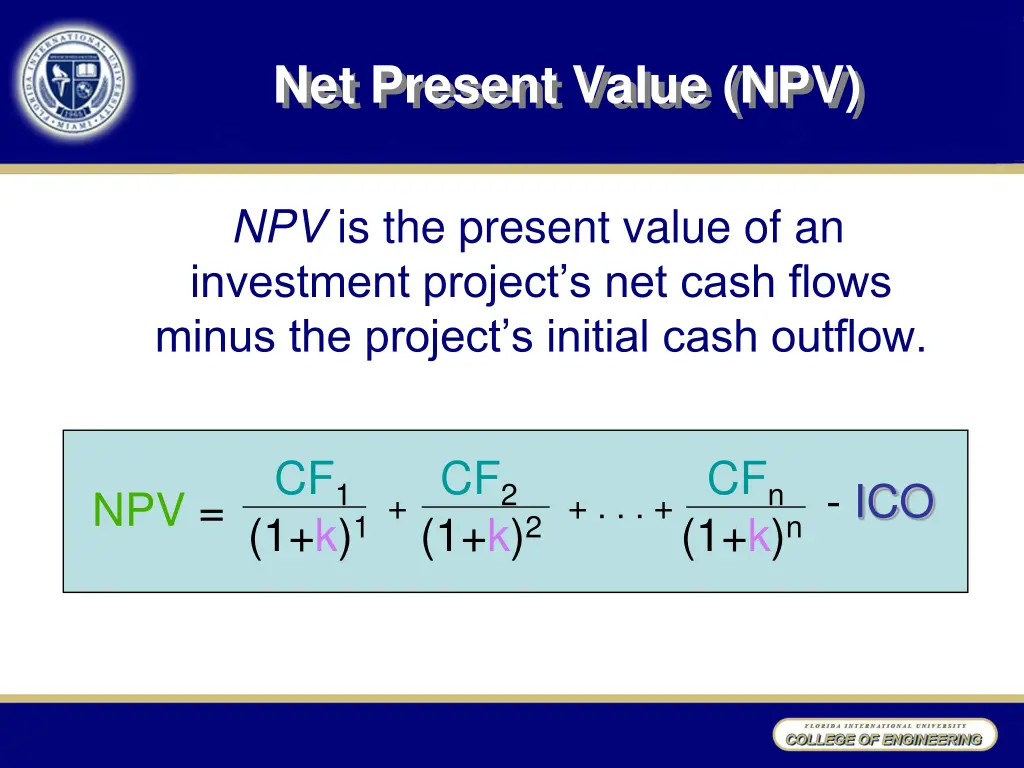 net present value npv