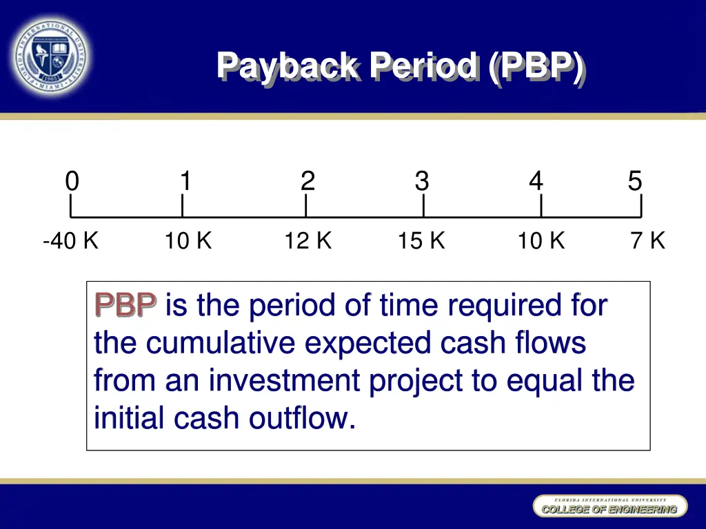 payback period pbp