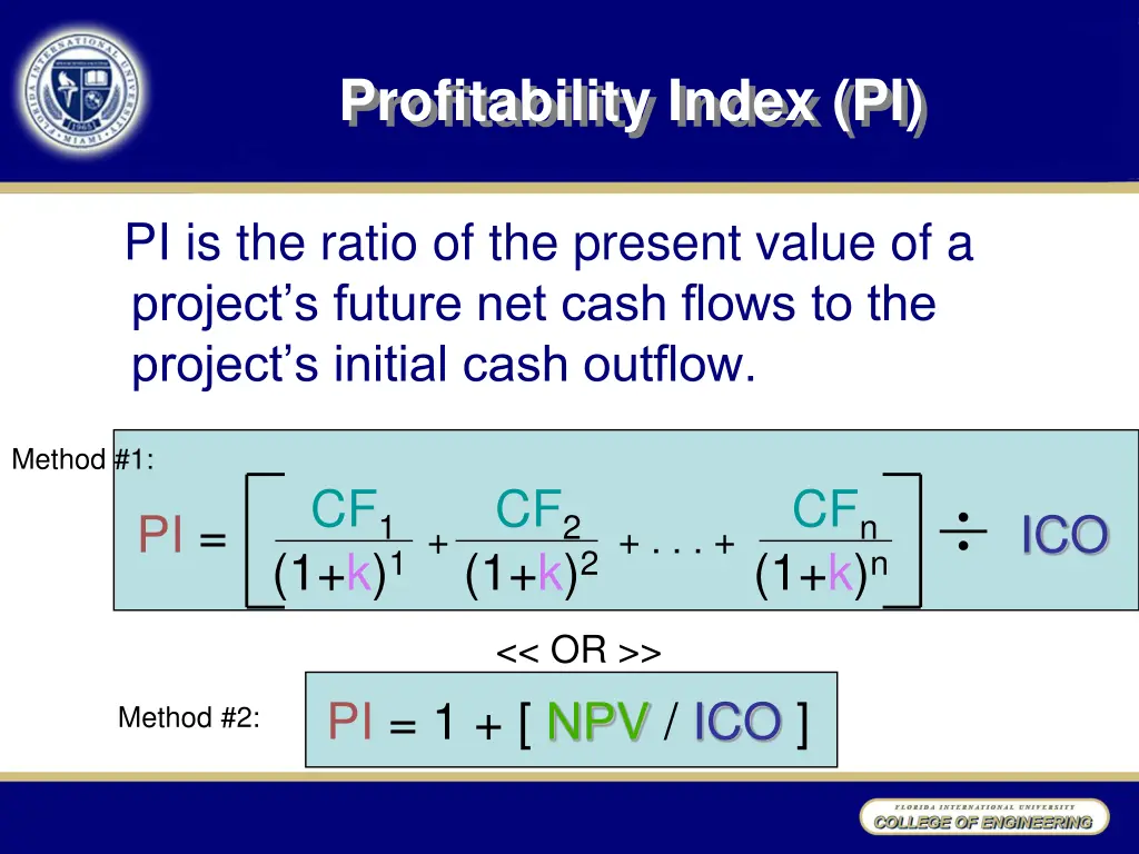 profitability index pi
