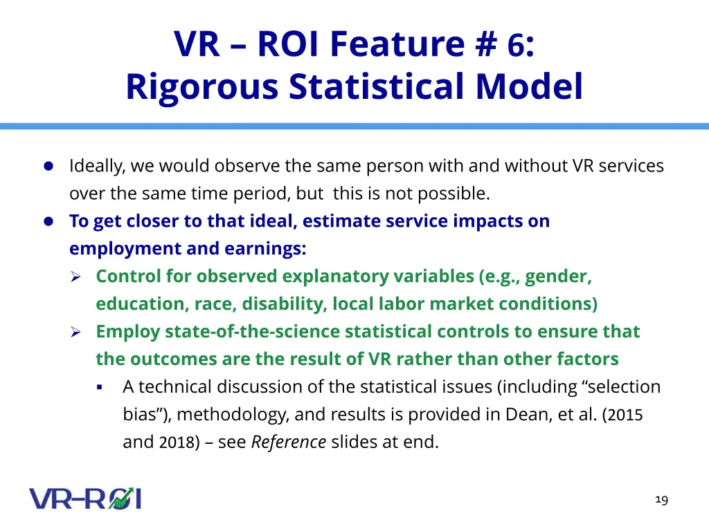 vr roi feature 6 rigorous statistical model