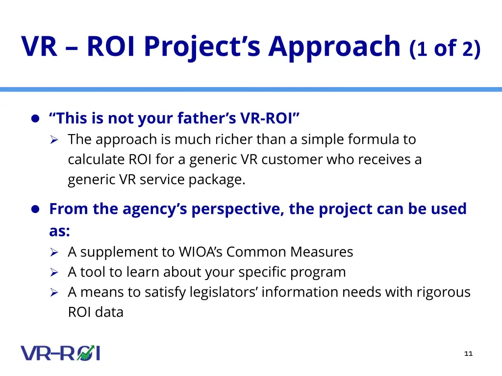 vr roi project s approach 1 of 2