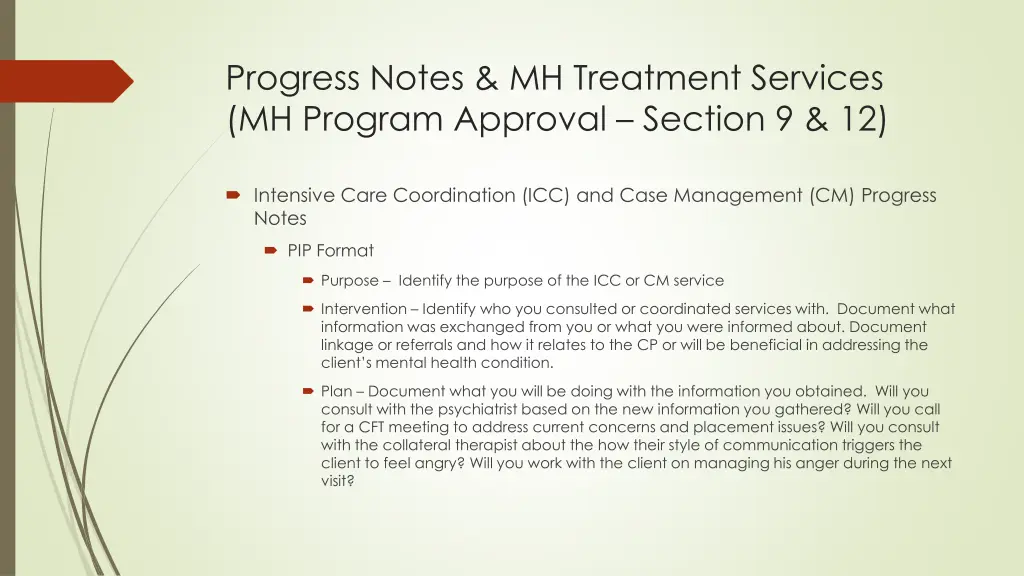 progress notes mh treatment services mh program 1