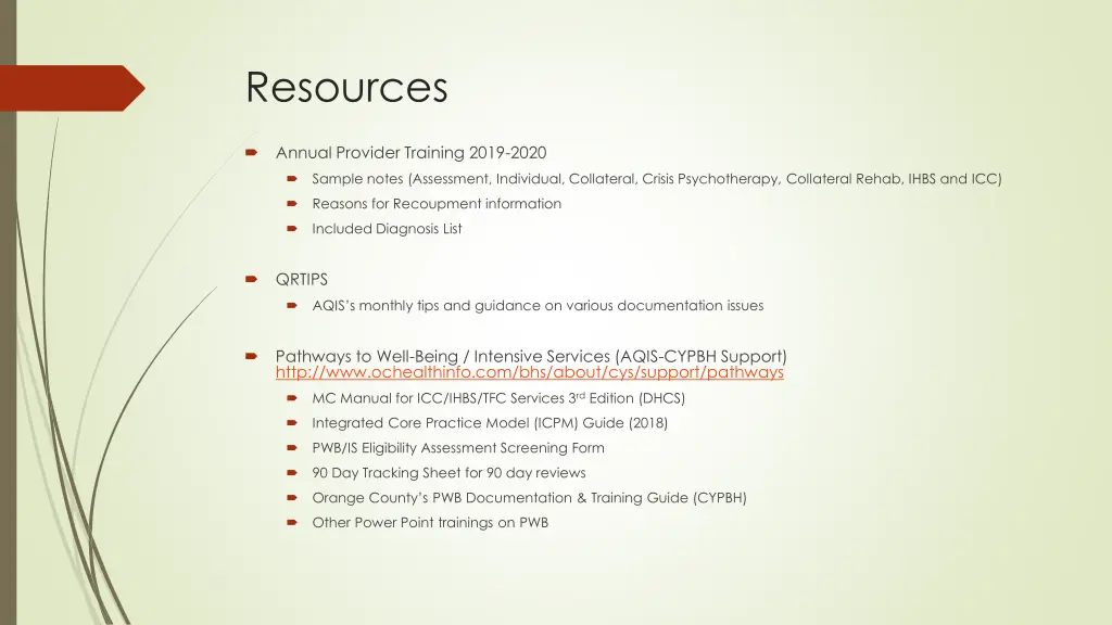 resources