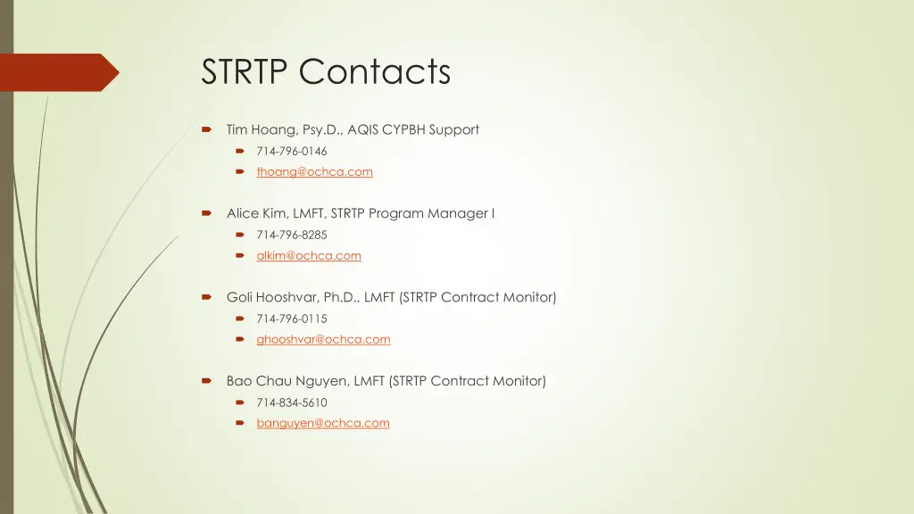 strtp contacts