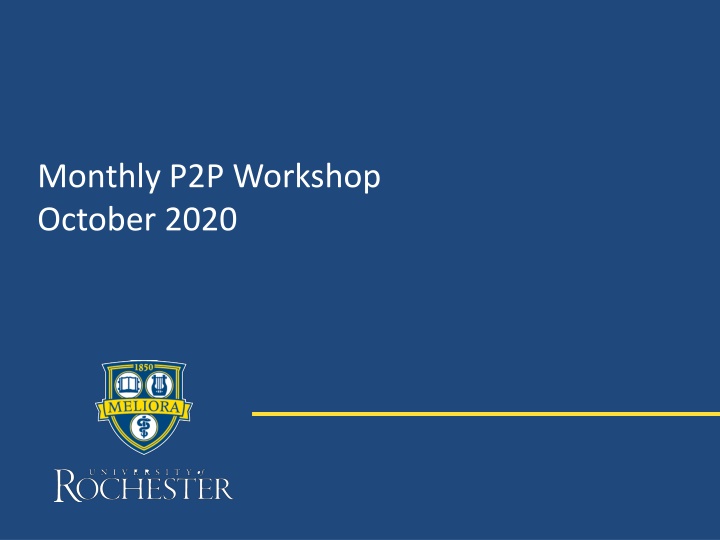 monthly p2p workshop october 2020
