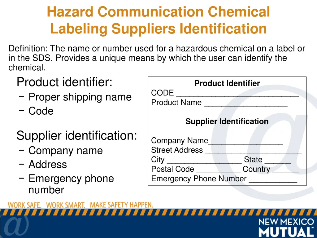 hazard communication chemical labeling suppliers