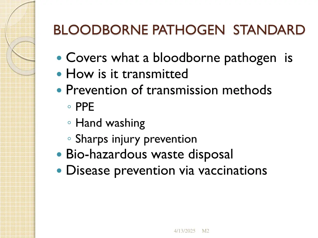 bloodborne pathogen standard