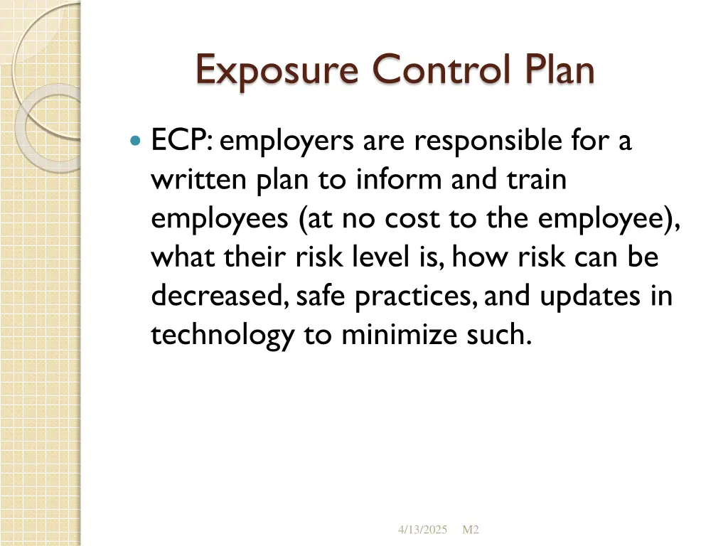 exposure control plan