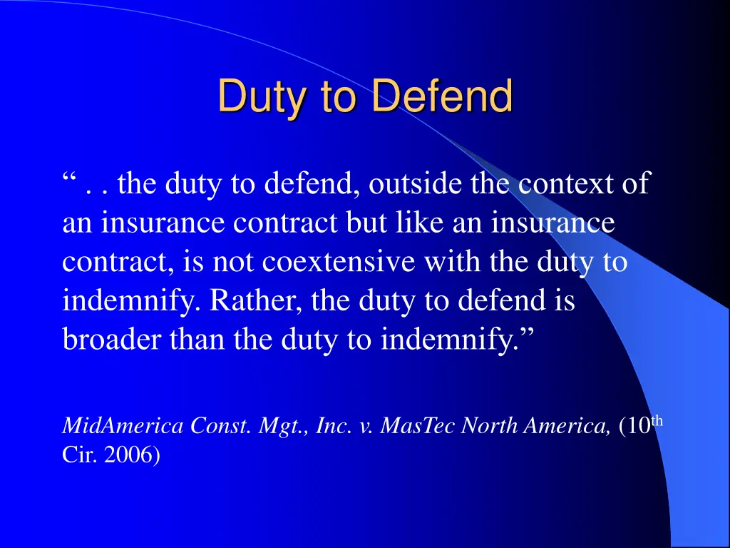 duty to defend
