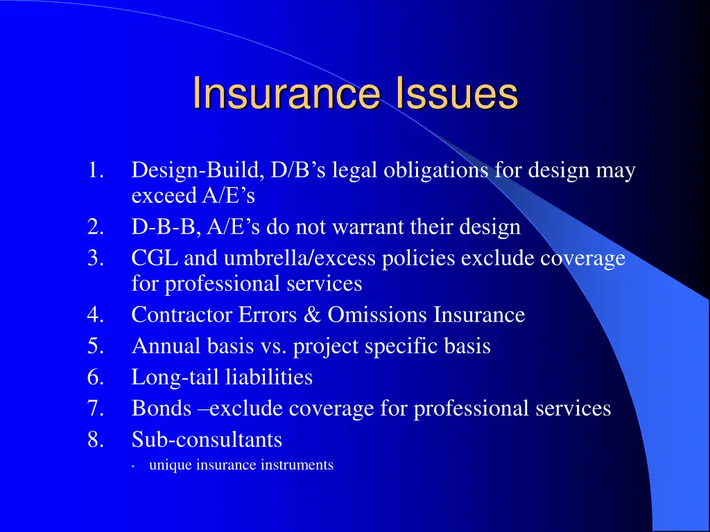 insurance issues