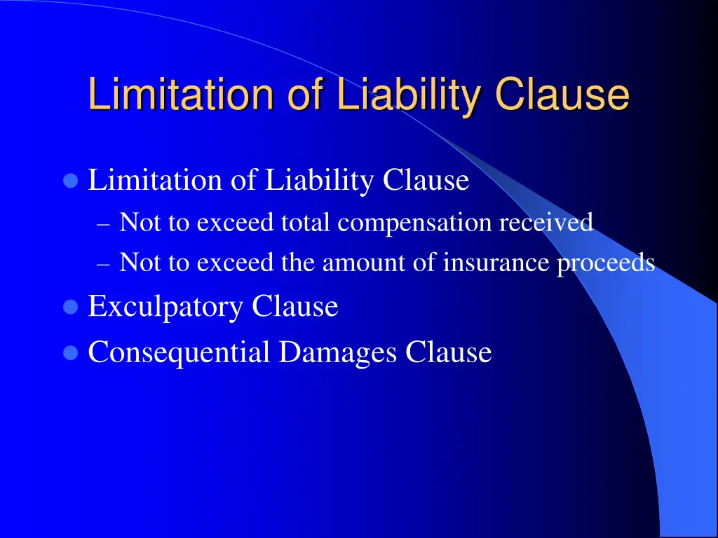 limitation of liability clause
