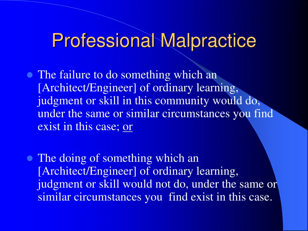 professional malpractice