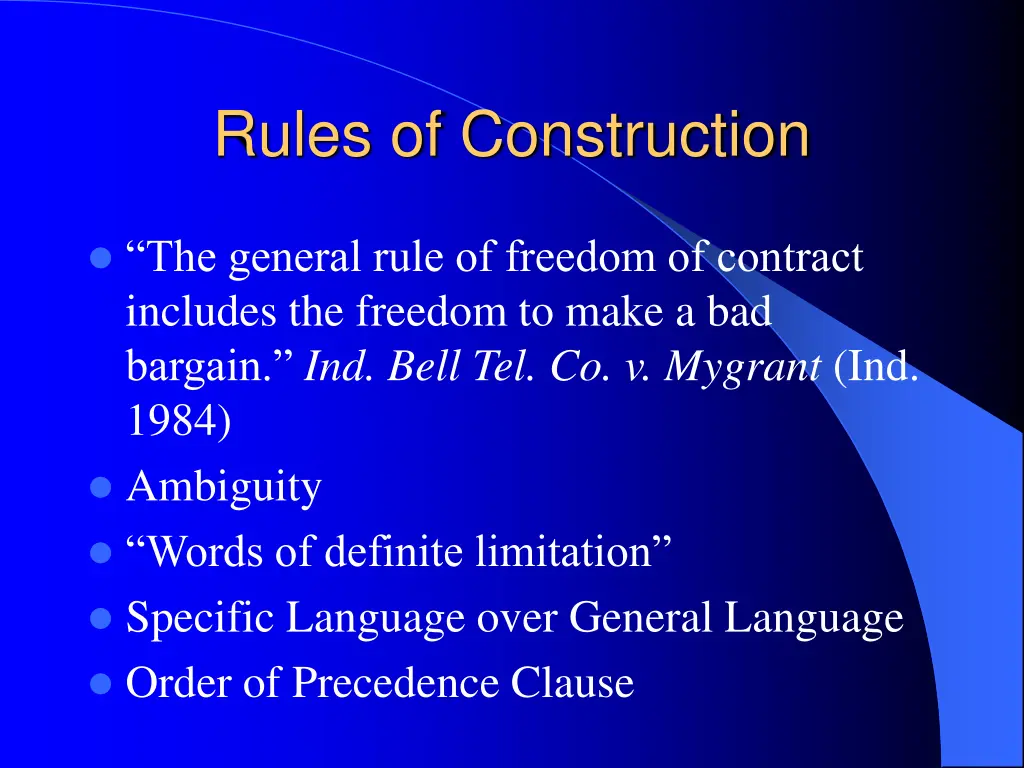 rules of construction