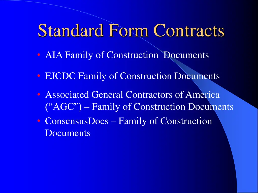 standard form contracts