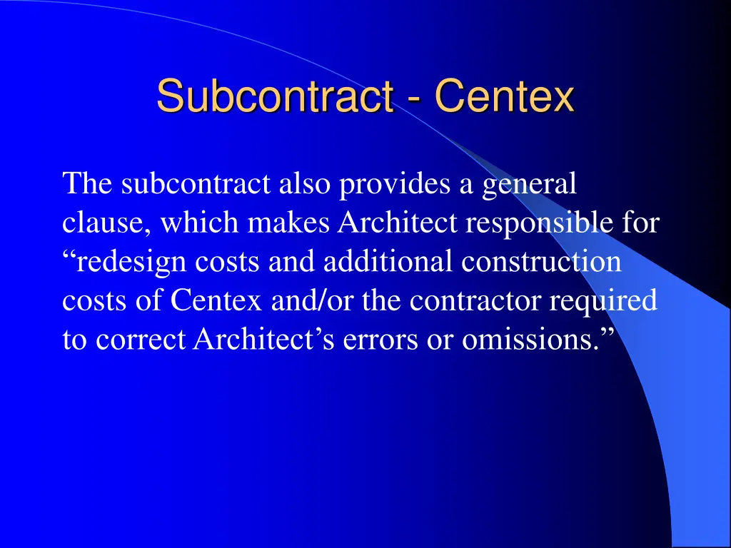 subcontract centex