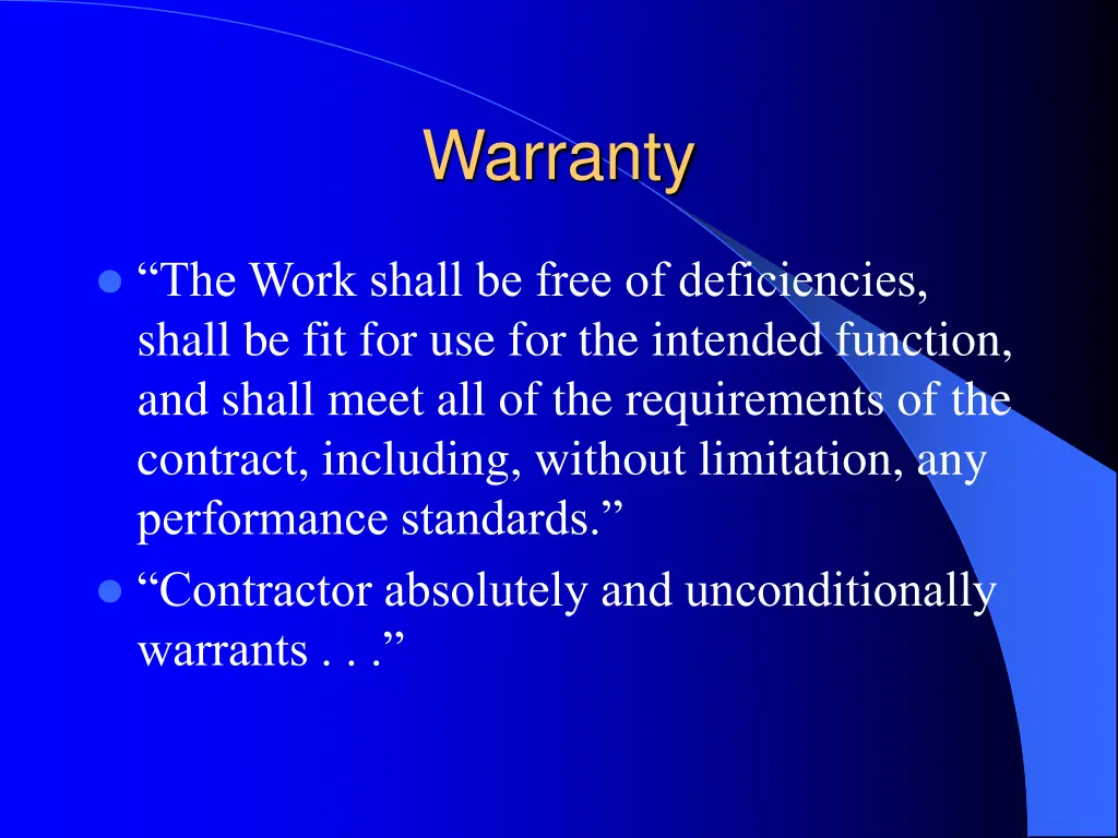 warranty