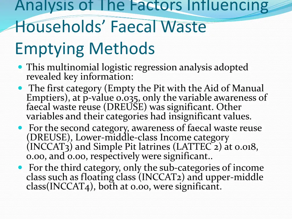 analysis of the factors influencing households