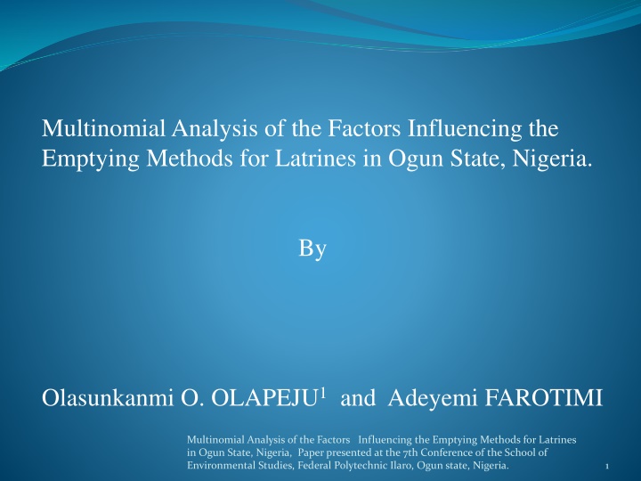 multinomial analysis of the factors influencing