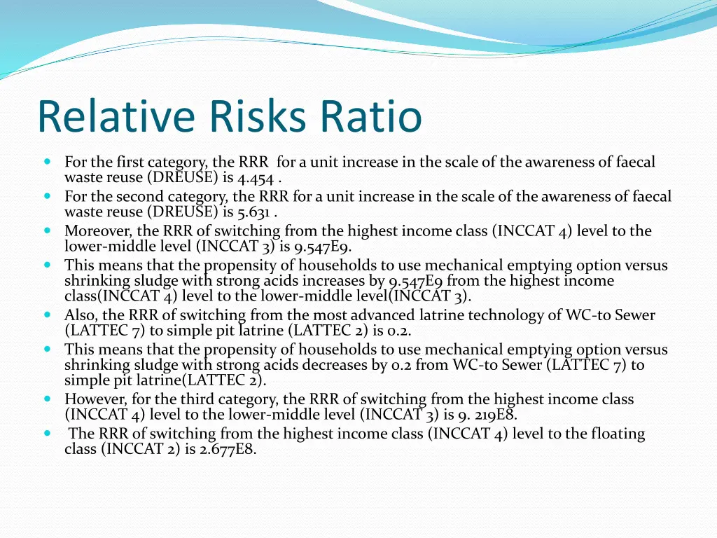 relative risks ratio