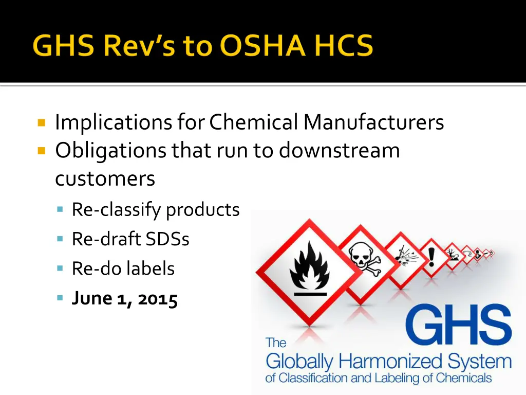 implications for chemical manufacturers