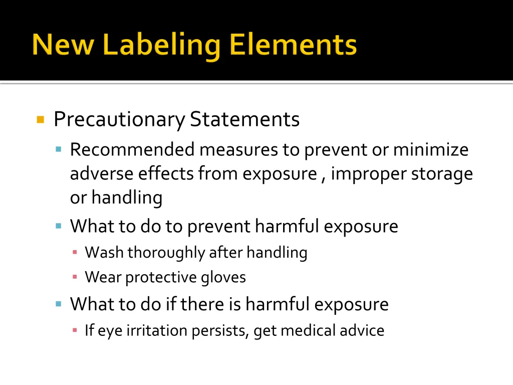 precautionary statements recommended measures