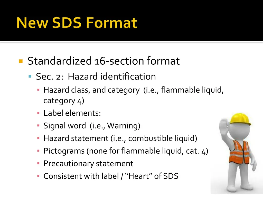 standardized 16 section format sec 2 hazard