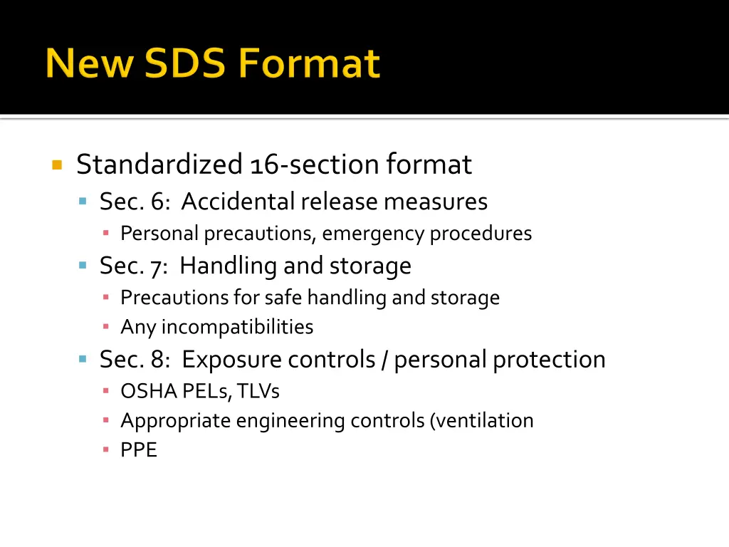 standardized 16 section format sec 6 accidental