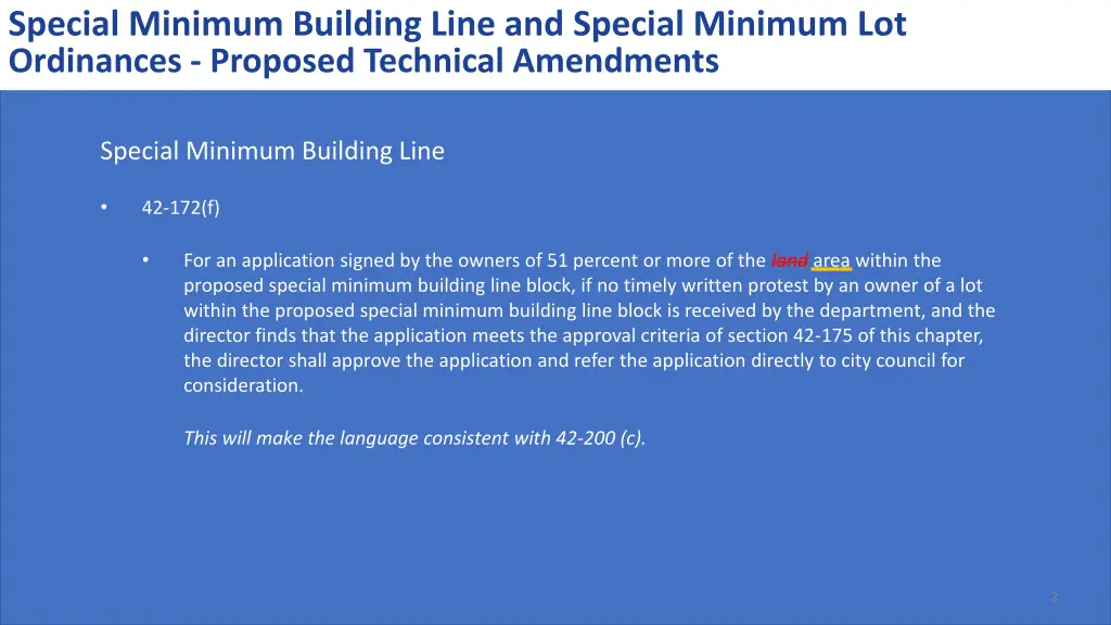 special minimum building line and special minimum 1