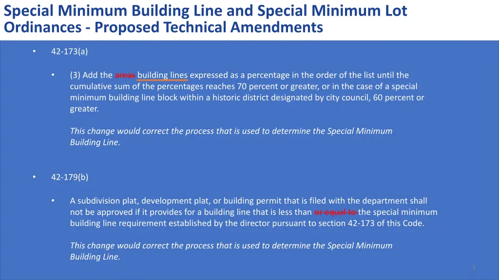 special minimum building line and special minimum 2