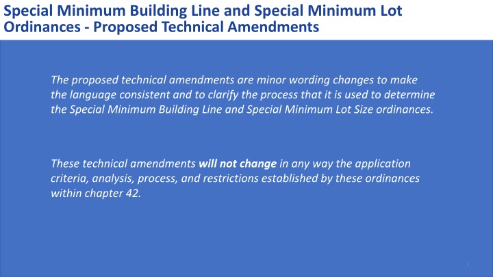 special minimum building line and special minimum