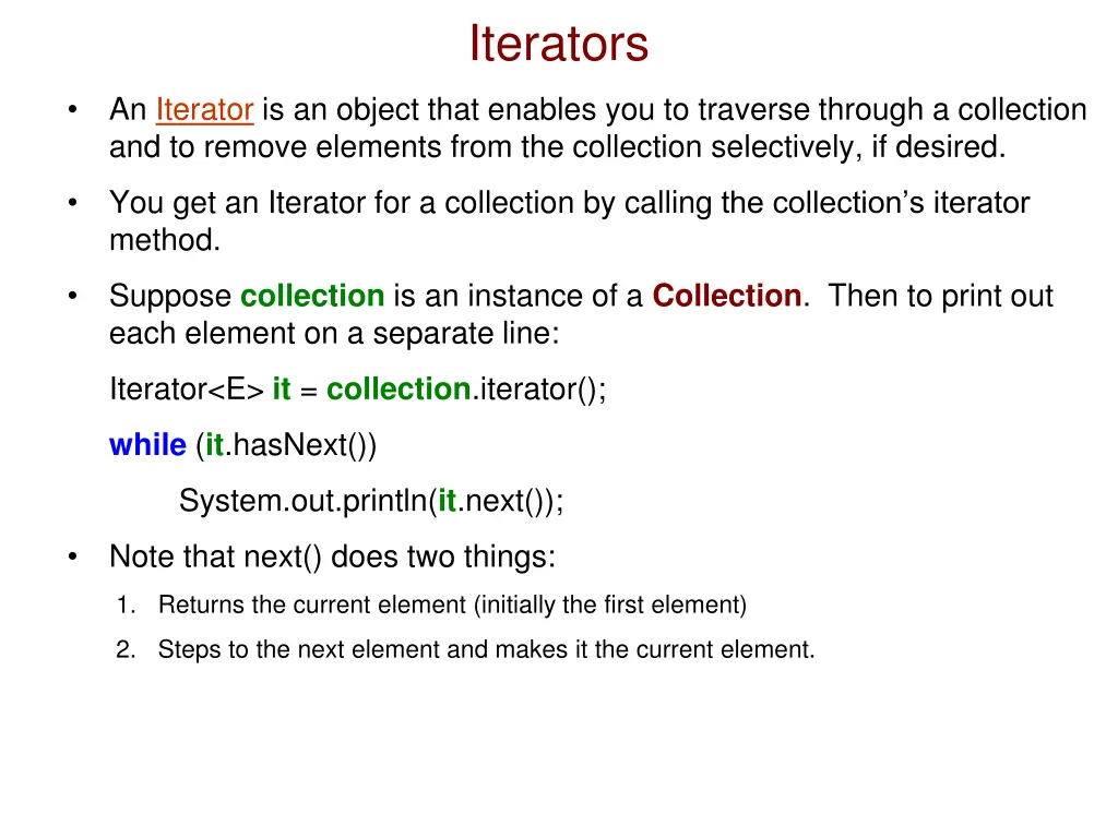 iterators