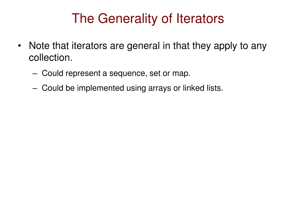 the generality of iterators
