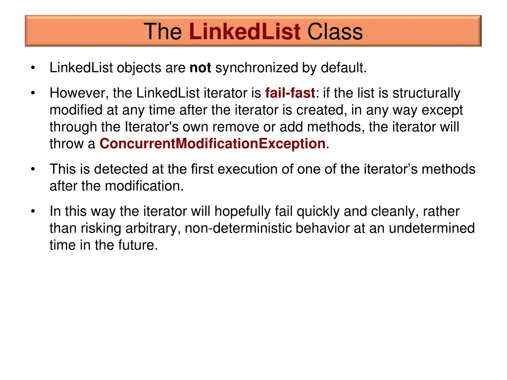 the linkedlist class 1
