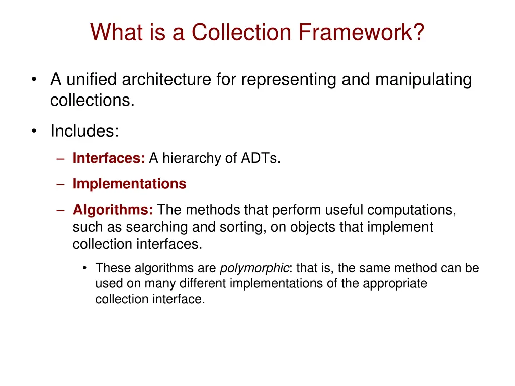 what is a collection framework