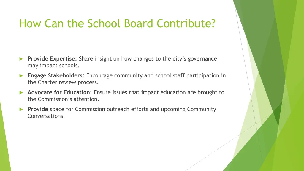 how can the school board contribute