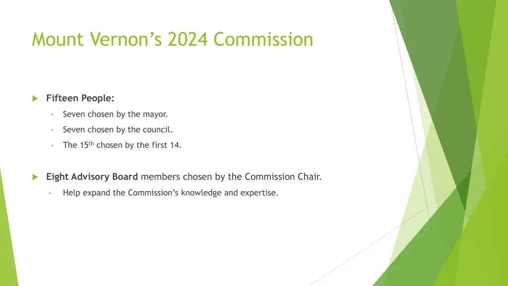 mount vernon s 2024 commission