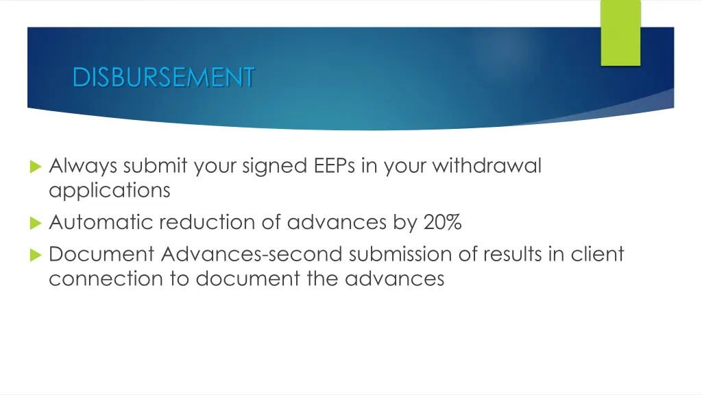 disbursement