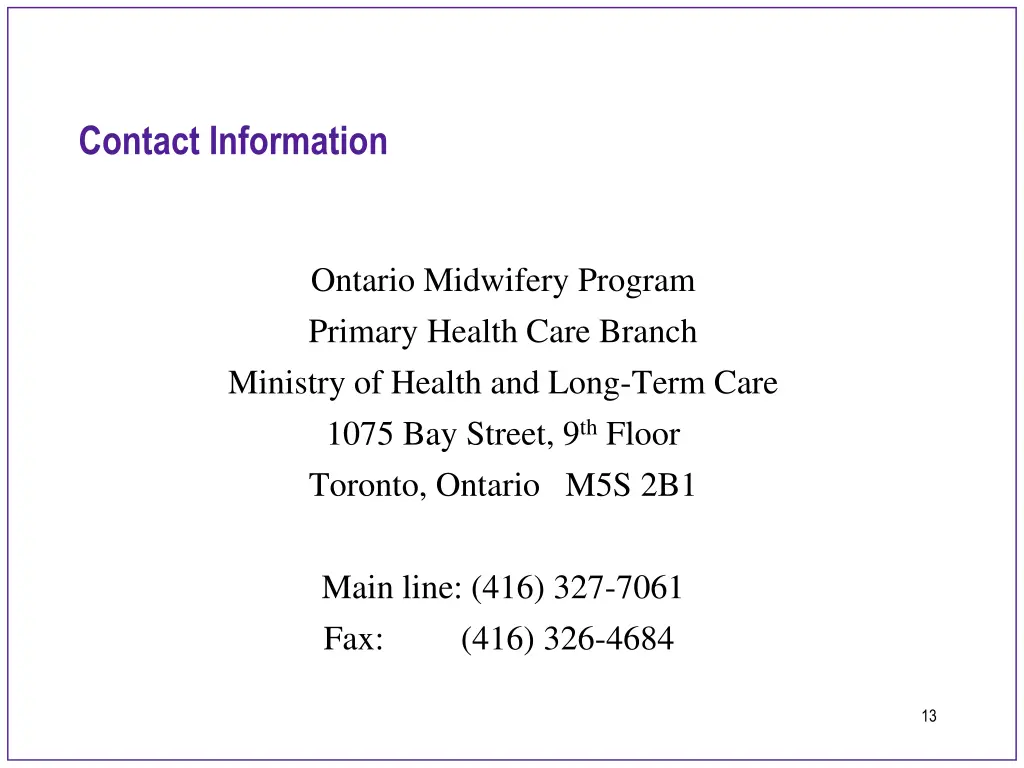 contact information